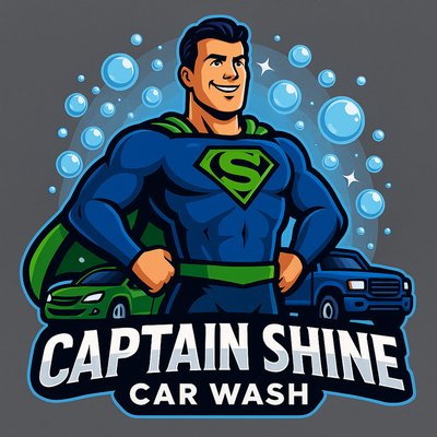 Captain Shine Car Wash Logo